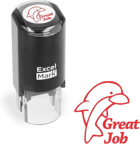 ExcelMark Round Teacher Stamp - SPOT ON! - RED Ink in Saudi Arabia