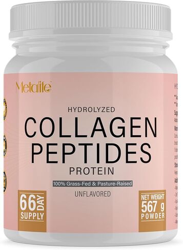Collagen Powder 20 Oz, 66 Servings, Hydrolyzed Collagen Peptides, Grass-Fed Bovine, Unflavored, Made in Canada, Supports Joints, Skin, Hair & Nails, Protein Supplement for Women & Men in Saudi Arabia