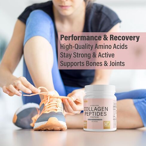 Collagen Powder 20 Oz, 66 Servings, Hydrolyzed Collagen Peptides, Grass-Fed Bovine, Unflavored, Made in Canada, Supports Joints, Skin, Hair & Nails, Protein Supplement for Women & Men in Saudi Arabia