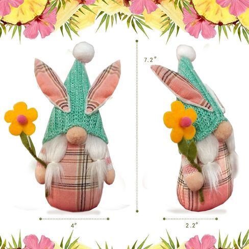 Spring Gnomes Plush Easter Sunflowers Decorations Handmade Elf Gnome Plush Decorations for Home Spring Summer Sunflower Decor Easter Gnomes Ornaments Festival Decor in Saudi Arabia