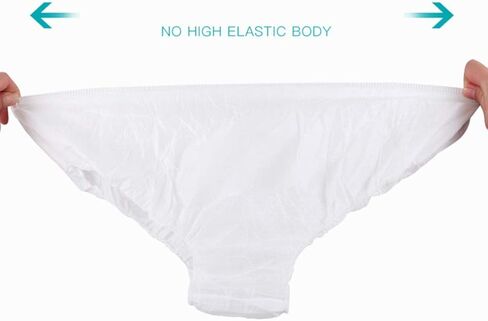 EXCEART 100pcs Women Disposable Panties Breathable Travel Briefs for Adults Soft Lightweight Non-woven Underwear for Spa Fitness Tanning Travel White in Saudi Arabia