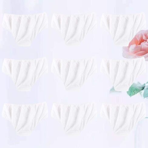 EXCEART 100pcs Women Disposable Panties Breathable Travel Briefs for Adults Soft Lightweight Non-woven Underwear for Spa Fitness Tanning Travel White in Saudi Arabia