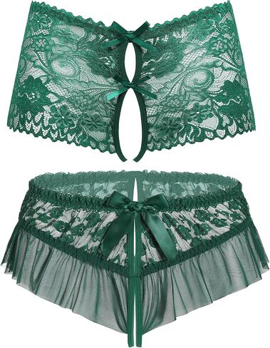 Avidlove Sexy Panties for Women Lace Underwear High Waist Cheeky Panty Green XL in Saudi Arabia