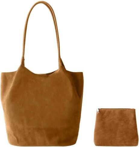 Large Suede Bucket Tote Bag for Women, 2025 Fall Slouchy Vegan Leather Shoulder Handbag Trendy Top-handle Hobo Purse in Saudi Arabia