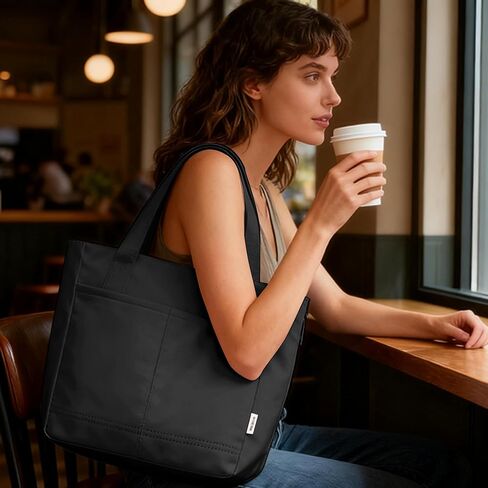 Tote Bag for Women Foldable Tote Purses Bags With Cup Holder Zipper Travel Shoulder Bag Handbag for Work,Nurse,School in Saudi Arabia