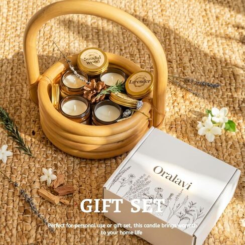 Candle 4 Pack Gift Set for Women&Men, 30 oz 240 Hour Long Lasting,Lavendar Jasmine Sandalwood Soy Candles, Aromatherapy Candles for Home Relaxation | Stress Relief | Meditation | Yoga | SPA in Saudi Arabia