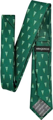 Retreez Christmas Joyful Christmas Tree Pattern Microfiber 2.4" Skinny Tie in Saudi Arabia