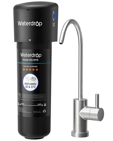 Waterdrop 15UB فلتر مياه تحت الحوض، نظام تنقية مياه تحت الحوض لمدة عامين، معتمد من NSF/ANSI 42، يقلل من PFAS، PFOA/PFOS، الرصاص، فلتر مياه تحت الحوض مع صنبور، 16 كيلو جالون in Kuwait