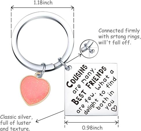 Cousin Gifts For Women BFF Gifts For Cousins Female For Best Friend Keychain Brother Jewelry Bestie Keychain in Saudi Arabia