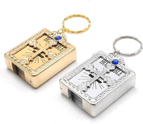 30Pcs Bible Keychain, Religious Pendant with Readable Text, Handbag Pendantfor Christian Baptism Wedding Church Events (Silver / Gold) in Saudi Arabia