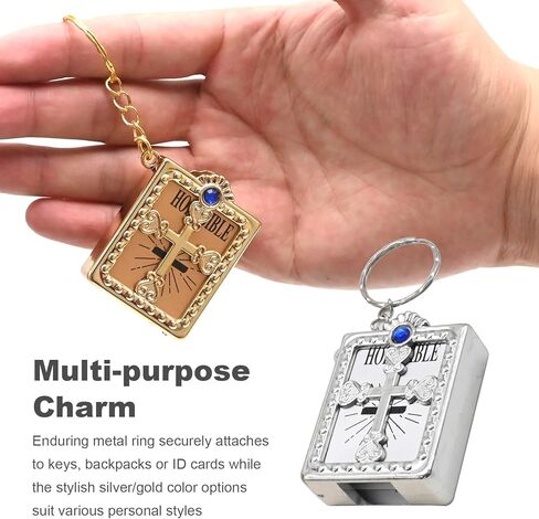 30Pcs Bible Keychain, Religious Pendant with Readable Text, Handbag Pendantfor Christian Baptism Wedding Church Events (Silver / Gold) in Saudi Arabia