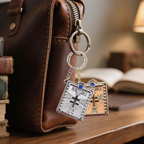 30Pcs Bible Keychain, Religious Pendant with Readable Text, Handbag Pendantfor Christian Baptism Wedding Church Events (Silver / Gold) in Saudi Arabia