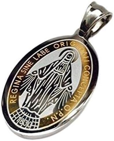 Amythyst AVELI Two Tone (Silver and Yellow Gold Color) Stainless Steel Virgin Mary Pendant in Saudi Arabia