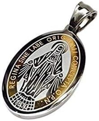 Amythyst AVELI Two Tone (Silver and Yellow Gold Color) Stainless Steel Virgin Mary Pendant in Saudi Arabia