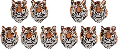 النمر رئيس التصحيح النباتية ديكور الملابس الملابس خمر الملابس 5 قطع الحيوان الحديد على بقع بقع البوليستر شارات مطرزة الملابس ملصقات الزخرفية بقع الظهر in Kuwait