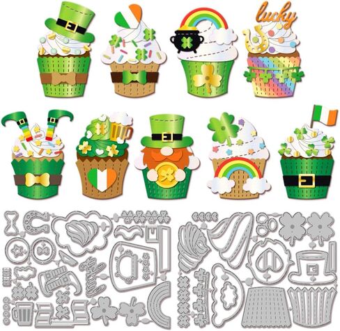 GLOBLELAND Saint Patrick's Day Gnome Cutting Dies Lucky Grass Carbon Steel Die Cuts for DIY Crafting Embossing Stencil Template for Card Making Scrapbooking Photo Album Decoration in Saudi Arabia