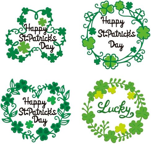GLOBLELAND Saint Patrick's Day Gnome Cutting Dies Lucky Grass Carbon Steel Die Cuts for DIY Crafting Embossing Stencil Template for Card Making Scrapbooking Photo Album Decoration in Saudi Arabia