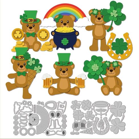 GLOBLELAND Saint Patrick's Day Gnome Cutting Dies Lucky Grass Carbon Steel Die Cuts for DIY Crafting Embossing Stencil Template for Card Making Scrapbooking Photo Album Decoration in Saudi Arabia