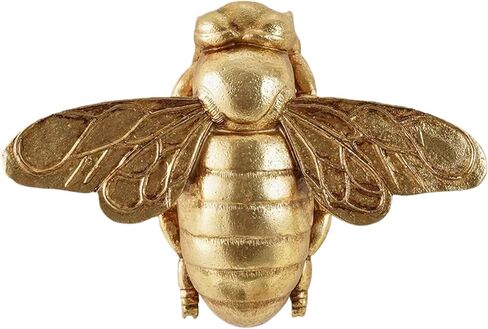 LuckySunDecorQZ Gold Bee Wall Decor Insect Wall Sculptures 3D Hanging Honey Decorative Bug Beetle Lizard Gecko Figurine Artwork Decor for Living Room (Gold Bee) in Saudi Arabia