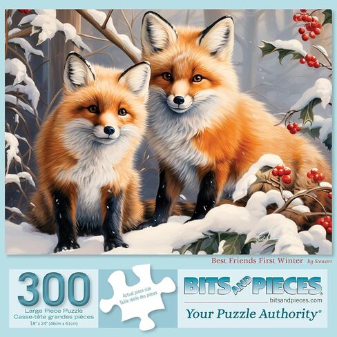 Bits and Pieces - 500 Piece Jigsaw Puzzle for Adults - 18" x 24" - First Winter - 500 pc Large Pieces Snowy Foxes Jigsaw by Stewart in Saudi Arabia
