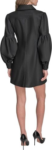 BCBG Womens Long Sleeve Button Front Collared Denim A-line Mini Dress in Saudi Arabia