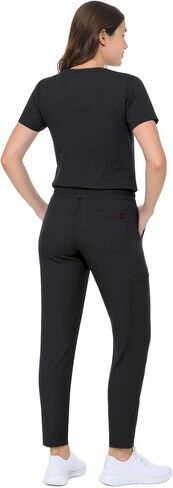 M&M SCRUBS Women’s Rib-Knit Jogger Scrub Set – 8-Pocket V-Neck Top & Tapered Cargo Pant, Stretch Nursing Uniform in Saudi Arabia