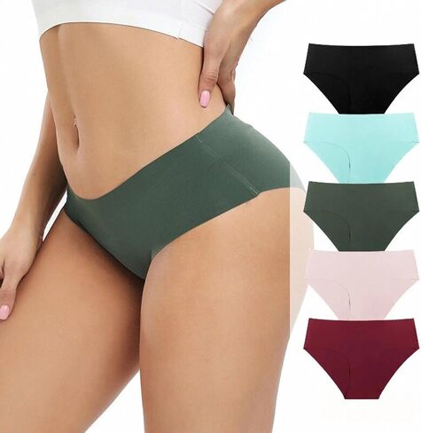 Women Panties Seamless Underwear Set Comfortable Low Rise, Soft Feel Stretch Fabric Invisible Fit Daily Wear in Saudi Arabia
