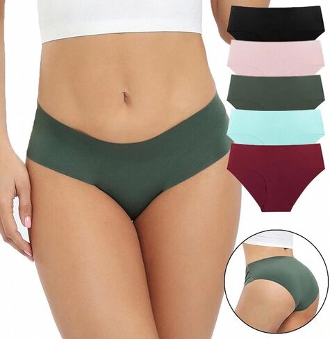 Women Panties Seamless Underwear Set Comfortable Low Rise, Soft Feel Stretch Fabric Invisible Fit Daily Wear in Saudi Arabia