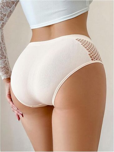 SHENHE Women's 3 Pack Seamless Underwear Hollow Out High Rise Full Coverage Briefs Panties in Saudi Arabia