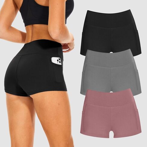 Women's High Waist 3-Pack Leggings - Soft and Stretchy Tummy Control Trousers for Workouts, Fitness, Travel. in Saudi Arabia