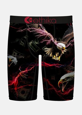 Ethika Men’s Boxer Brief, Knee Length, 4-Way Stretch Performance Underwear with Graphic Prints - For Freedom in Saudi Arabia
