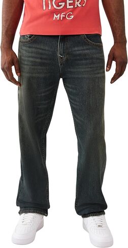 True Religion Men's Bobby SN Stitching Stitching Flap Jeans 32" Inseam – Relaxed Bootcut Denim with Back Flap Pockets in Saudi Arabia