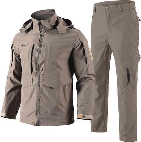 Mens Military Uniform Set Detachable Hooded Tacitical Jacket and Pants Suit Hunting Paintball Airsoft Costume Gear in Saudi Arabia