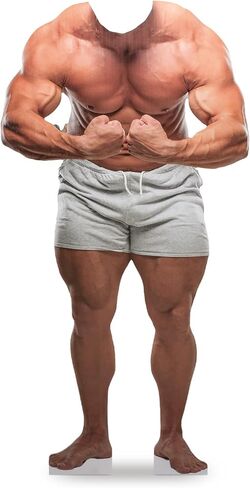 Chunful 6 Feet Muscle Man Stand up Cardboard Cutout Life Size Halloween Party Decoration Backdrop Photo Props Stand up Strong Man Standup Cardboard for Birthday Funny Fitness Theme Party Decor in Saudi Arabia