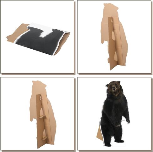 5.2 Ft Life Size Brown Bear Cardboard Standup Large Animal Cutout Stand for Brown Bear Farm Birthday Party Photos Props Decoration in Saudi Arabia