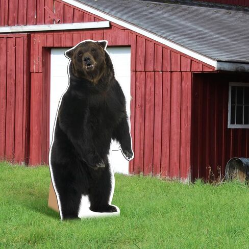 5.2 Ft Life Size Brown Bear Cardboard Standup Large Animal Cutout Stand for Brown Bear Farm Birthday Party Photos Props Decoration in Saudi Arabia