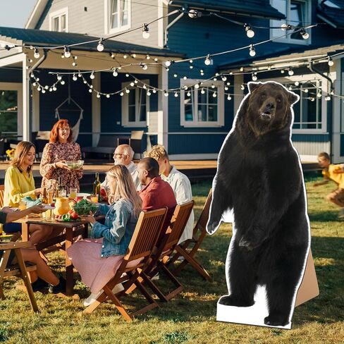 5.2 Ft Life Size Brown Bear Cardboard Standup Large Animal Cutout Stand for Brown Bear Farm Birthday Party Photos Props Decoration in Saudi Arabia