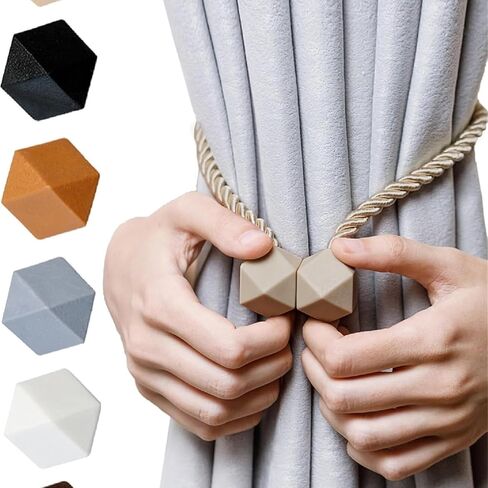 Classic Style Magnetic Curtain Tiebacks, Magnet Weave Rope Holdbacks for Home and Room Champagne Color in Saudi Arabia