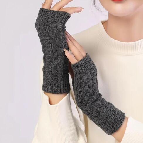 One Pair Unisex Acrylic Knit Fingerless Gloves in Saudi Arabia