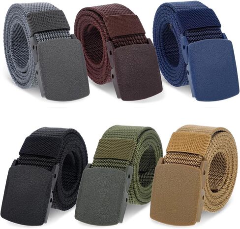 Tactical Belt - Tactical 6-Pack Nylon Webbing Canvas Belt for Men & Women,Versatile Military, Outdoor, Hiking & Casual Use in Kuwait