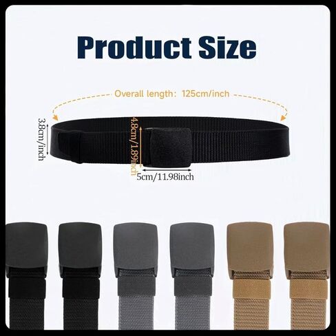 Tactical Belt - Tactical 6-Pack Nylon Webbing Canvas Belt for Men & Women,Versatile Military, Outdoor, Hiking & Casual Use in Kuwait