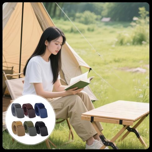 Tactical Belt - Tactical 6-Pack Nylon Webbing Canvas Belt for Men & Women,Versatile Military, Outdoor, Hiking & Casual Use in Kuwait