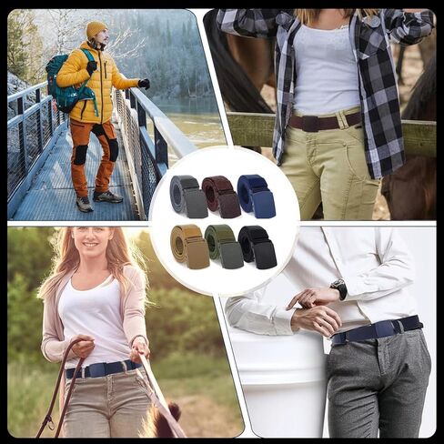 Tactical Belt - Tactical 6-Pack Nylon Webbing Canvas Belt for Men & Women,Versatile Military, Outdoor, Hiking & Casual Use in Kuwait