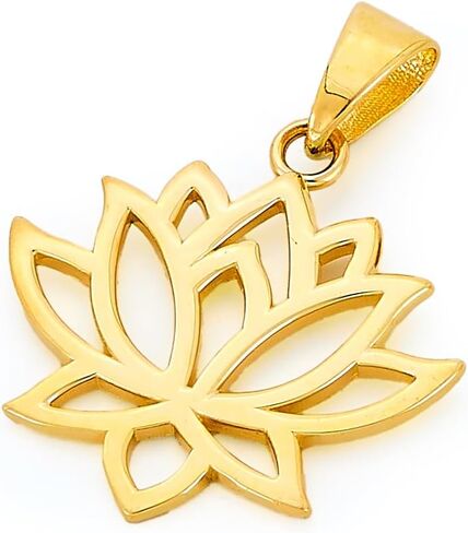 14k Yellow Gold Lotus Flower Pendant in Saudi Arabia