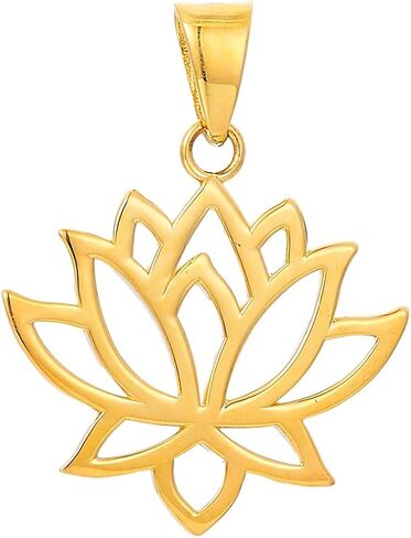 14k Yellow Gold Lotus Flower Pendant in Saudi Arabia