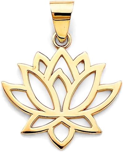 14k Yellow Gold Lotus Flower Pendant in Saudi Arabia