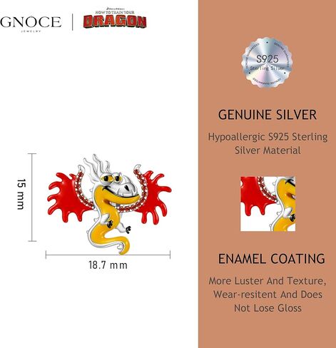 GNOCE How To Train Your Dragon Pendant Dangle Charm for Women, S925 Sterling Silver Dangle Charms for Women Wife, Valentine‘s Day, Mother’s Day Jewelry (Monstrous Nightmare) in Saudi Arabia