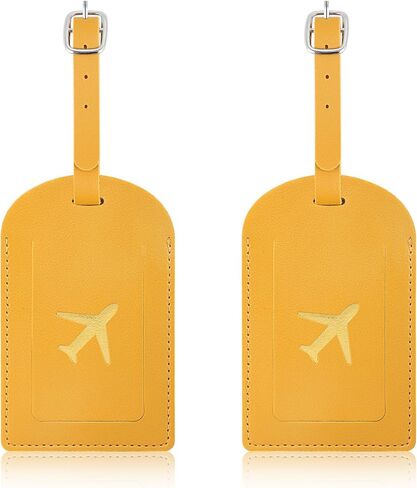 Luggage Tags for suitcases, Privacy Protection PU Leather Bag Tags for Luggage, Name Identifiers for Easy Bag Recognition, Essential Travel Accessories (2, Black, 4.42 * 2.75in) in Saudi Arabia