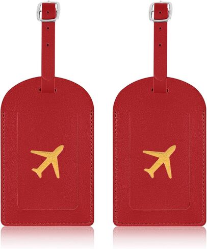 Luggage Tags for suitcases, Privacy Protection PU Leather Bag Tags for Luggage, Name Identifiers for Easy Bag Recognition, Essential Travel Accessories (2, Black, 4.42 * 2.75in) in Saudi Arabia