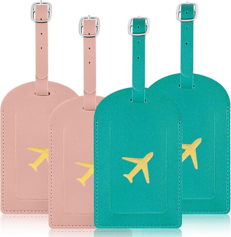 Luggage Tags for suitcases, Privacy Protection PU Leather Bag Tags for Luggage, Name Identifiers for Easy Bag Recognition, Essential Travel Accessories (2, Black, 4.42 * 2.75in) in Saudi Arabia